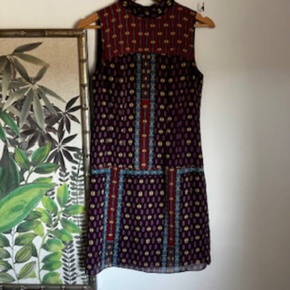 Nanette Lepore Dresses & Skirts - Nanette Lepore Boho Geometric Sleeveless Silk Dress Women's 2